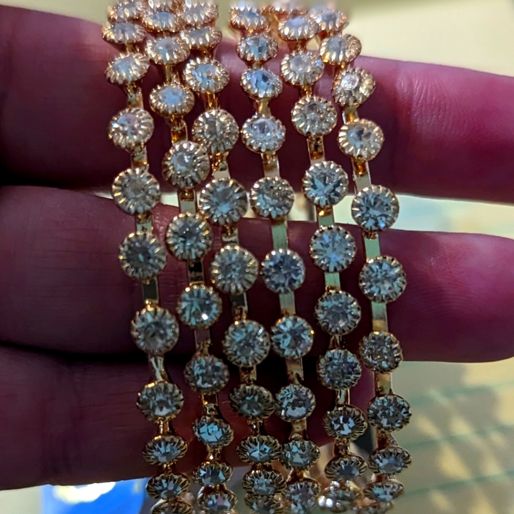 Rose gold colored Diamond Bangles Bracelets